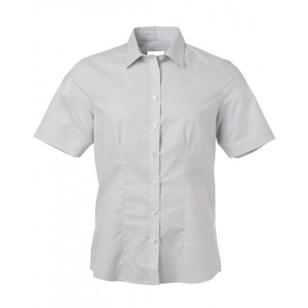 James&Nicholson Rövid ujjú Oxford blúz JN687 silver 3XL