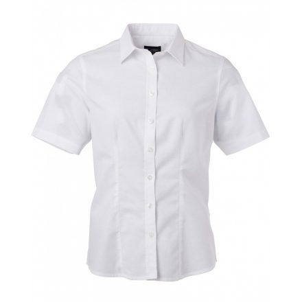 James&Nicholson Rövid ujjú Oxford blúz JN687 white 3XL