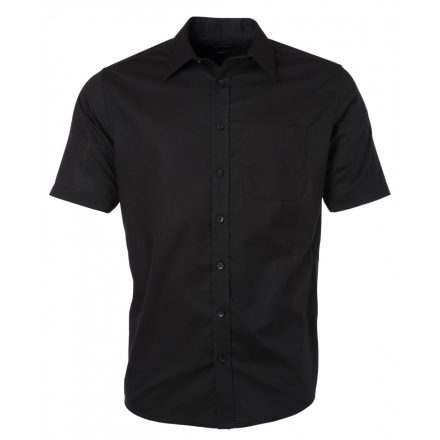 James&Nicholson Rövid ujjú Oxford ing JN688 black 3XL