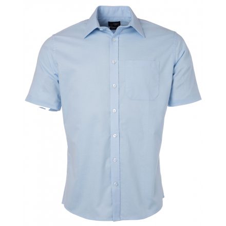 James&Nicholson Rövid ujjú Oxford ing JN688 light-blue 3XL