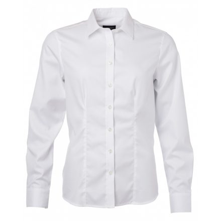 James&Nicholson Hosszú ujjú Herringbone blúz JN689 white 3XL