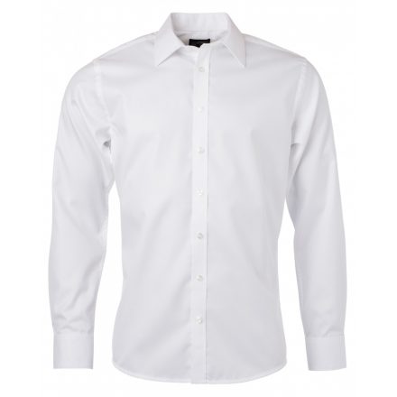 James&Nicholson Hosszú ujjú Herringbone ing JN690 white 3XL