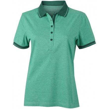 James&Nicholson Ladies' Heather Polo JN705 green-melange/dark-green M