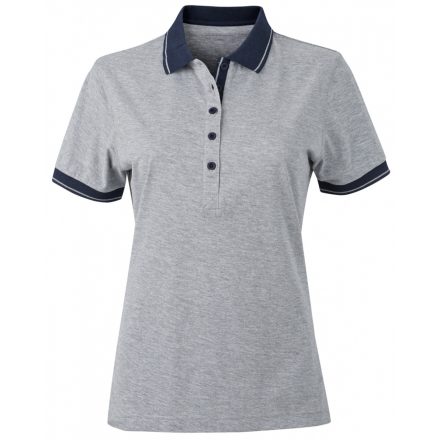 James&Nicholson Ladies' Heather Polo JN705 grey-heather/navy L