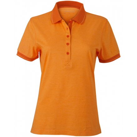 James&Nicholson Ladies' Heather Polo JN705 orange-melange/dark-orange L