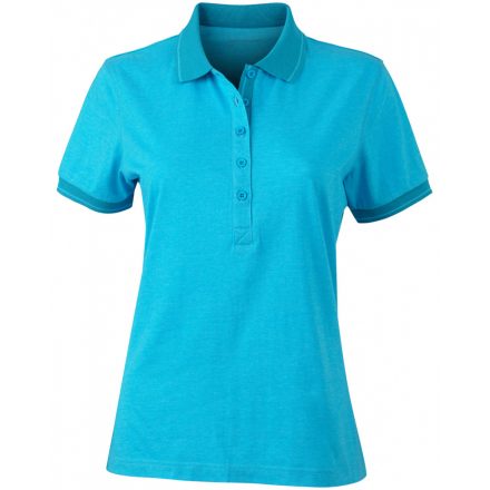 James&Nicholson Ladies' Heather Polo JN705 turquoise-melange/turquoise L