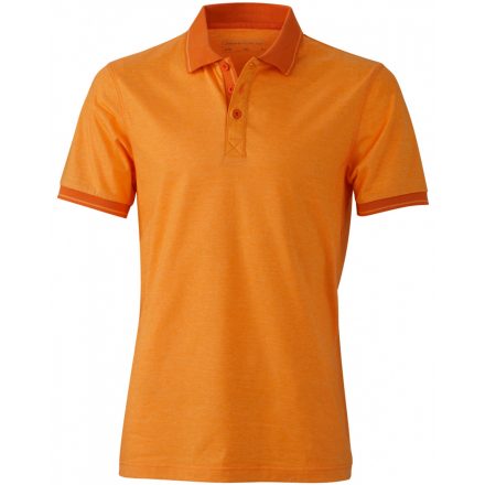 James&Nicholson Men's Heather Polo JN706 orange-melange/dark-orange 3XL