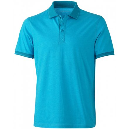 James&Nicholson Men's Heather Polo JN706 turquoise-melange/turquoise 3XL