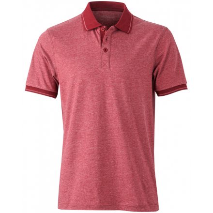 James&Nicholson Men's Heather Polo JN706 wine-melange/wine L