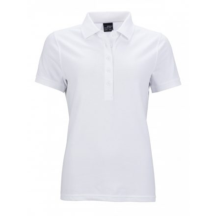 James&Nicholson Elastic Polo női galléros póló JN709 white L