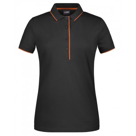 James&Nicholson Stripe női piké póló JN727 black/orange L