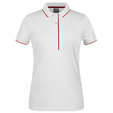 James&Nicholson Stripe női piké póló JN727 white/red L