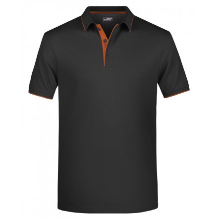 James&Nicholson Stripe piké póló JN728 black/orange L