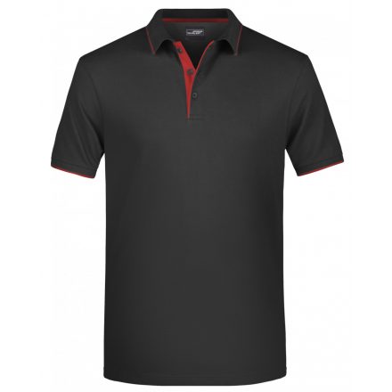 James&Nicholson Stripe piké póló JN728 black/red L