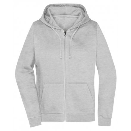 James&Nicholson Promo cipzáras női pulóver kapucnival JN755 grey-heather XXL