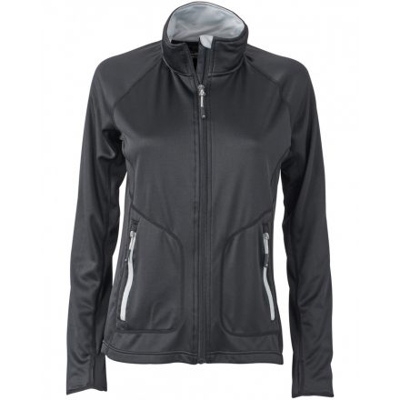 James&Nicholson Ladies' Stretchfleece Jacket cipzáras pulóver JN763 black/silver L