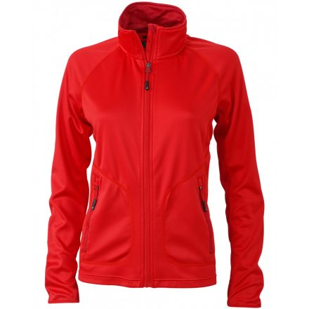 James&Nicholson Ladies' Stretchfleece Jacket cipzáras pulóver JN763 light-red/chili L