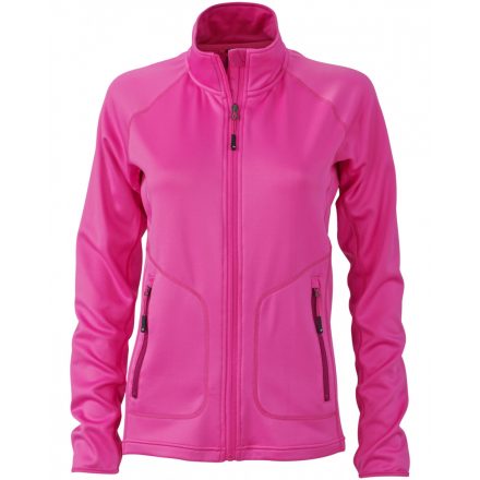 James&Nicholson Ladies' Stretchfleece Jacket cipzáras pulóver JN763 pink/fuchsia L