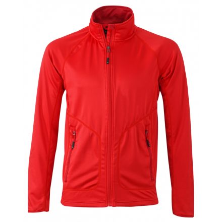 James&Nicholson Men's Stretchfleece Jacket cipzáras pulóver JN764 light-red/chili 3XL