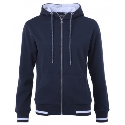 James&Nicholson Ladies' Club Jacket kapucnis pulóver cipzárral JN775 navy/white L