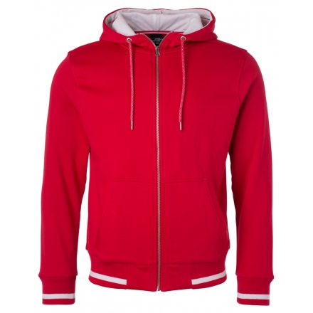 James&Nicholson Club Jacket kapucnis pulóver JN776 red/white L