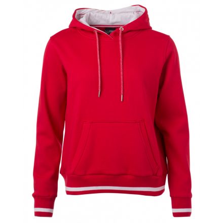 James&Nicholson Ladies' Club Hoody kapucnis pulóver JN777 red/white L