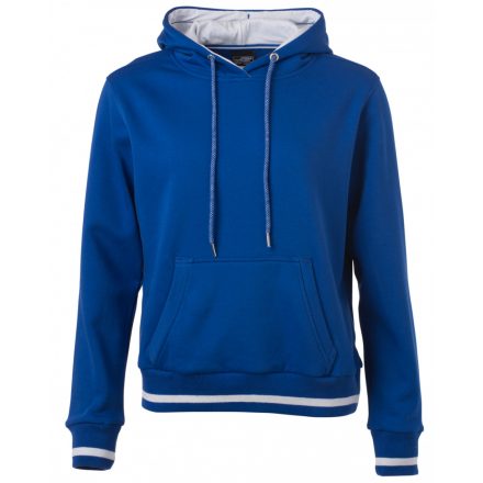 James&Nicholson Ladies' Club Hoody kapucnis pulóver JN777 royal/white L