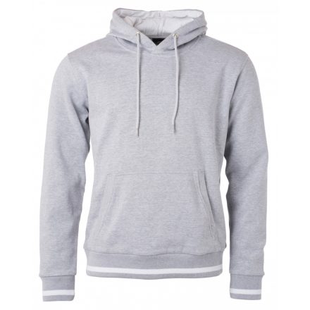 James&Nicholson Club Hoody kapucnis pulóver JN778 grey-heather/white 3XL