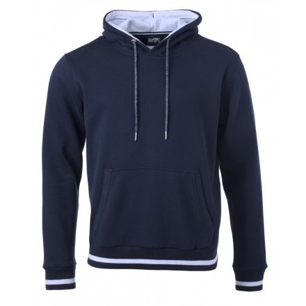 James&Nicholson Club Hoody kapucnis pulóver JN778 navy/white 3XL