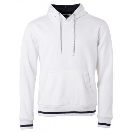 James&Nicholson Club Hoody kapucnis pulóver JN778 white/navy L