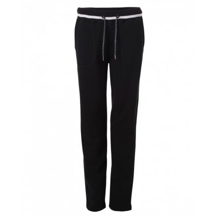 James&Nicholson Ladies' Jog Pants szabadidő nadrág JN779 black/white L