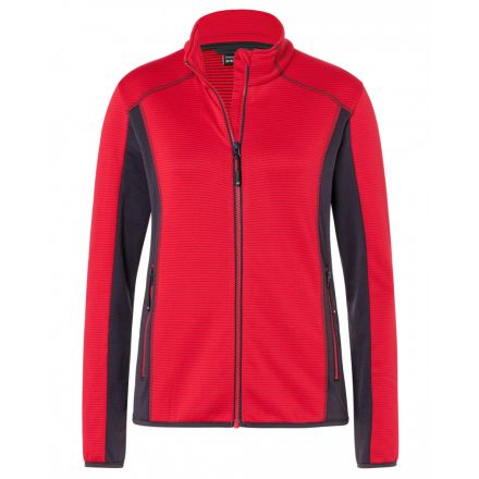 James&Nicholson Ladies' Structure Fleece Jacket JN783 red/carbon XS