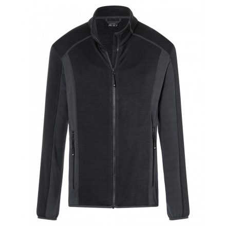 James&Nicholson Men's Structure Fleece Jacket JN784 black/carbon 3XL