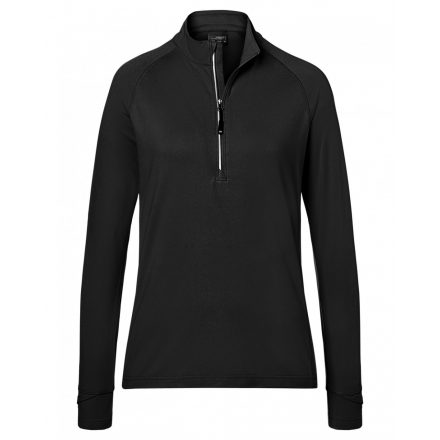 James&Nicholson Ladies' Sports  Halfzip póló JN787 black L