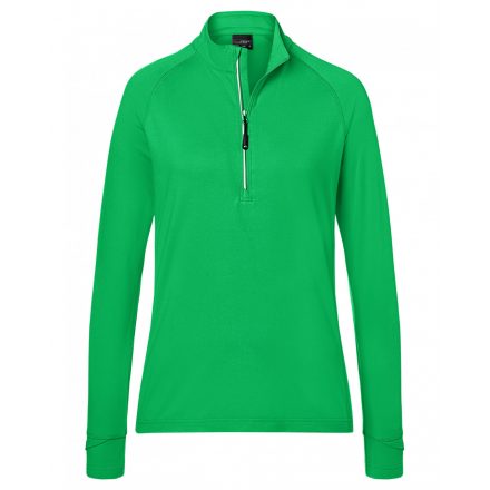 James&Nicholson Ladies' Sports  Halfzip póló JN787 fern-green L