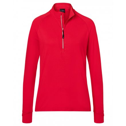 James&Nicholson Ladies' Sports  Halfzip póló JN787 red L