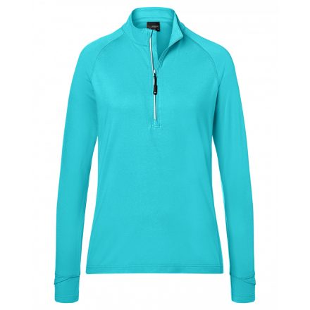 James&Nicholson Ladies' Sports  Halfzip póló JN787 turquoise L