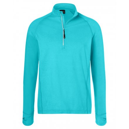 James&Nicholson Men's Sports Halfzip póló JN788 turquoise 3XL