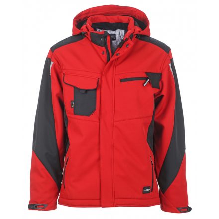 James&Nicholson STRONG Craftsmen softshell dzseki JN824 red/black 3XL