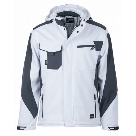 James&Nicholson STRONG Craftsmen softshell dzseki JN824 white/carbon L