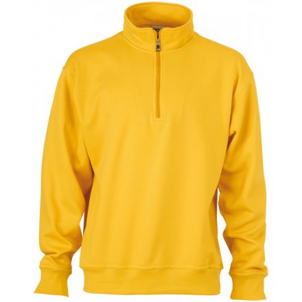 James&Nicholson Workwear pulóver cipzáras nyakkal JN831 gold-yellow 3XL