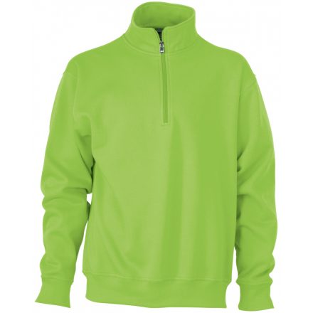 James&Nicholson Workwear pulóver cipzáras nyakkal JN831 lime-green 3XL