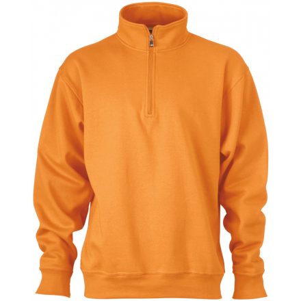 James&Nicholson Workwear pulóver cipzáras nyakkal JN831 orange 3XL