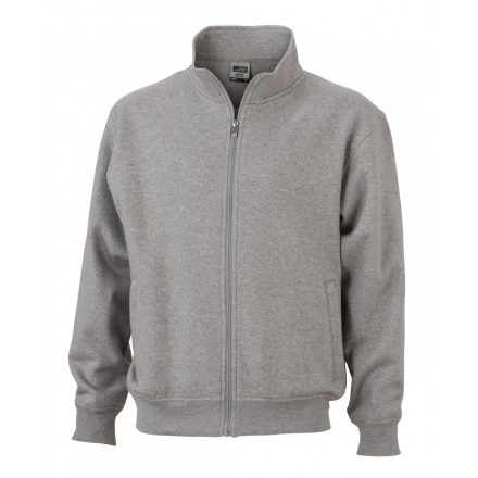 James&Nicholson J&N Workwear cipzáras pulóver JN836 grey-heather S