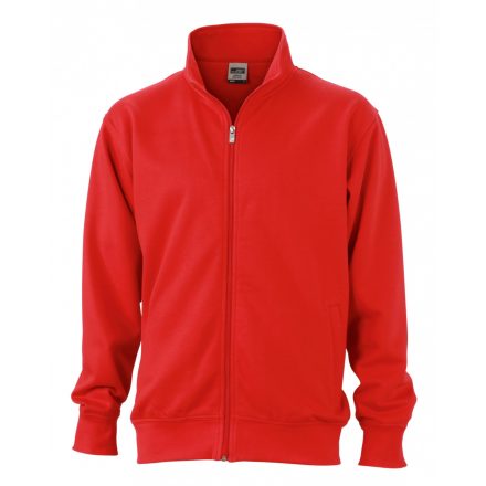 James&Nicholson J&N Workwear cipzáras pulóver JN836 red XXL