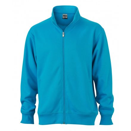 James&Nicholson J&N Workwear cipzáras pulóver JN836 turquoise 3XL