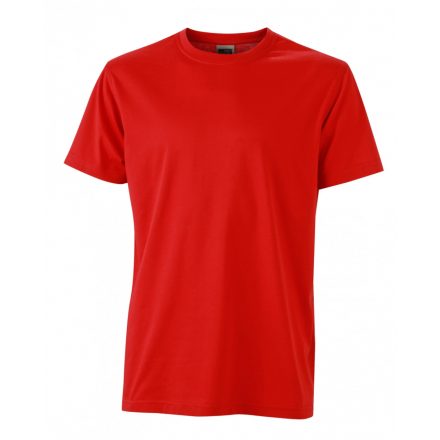 James&Nicholson J&N Men's Workwear-T kereknyakú póló JN838 red 3XL