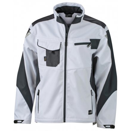 James&Nicholson STRONG softshell dzseki JN844 white/carbon 3XL