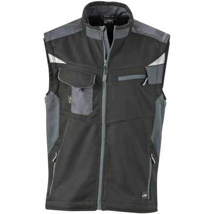 James&Nicholson STRONG softshell mellény JN845 black/carbon L