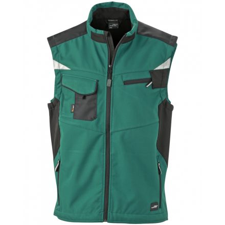 James&Nicholson STRONG softshell mellény JN845 dark-green/black L